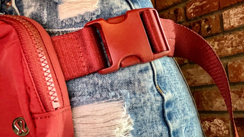 fanny pack - the buckle on the lululemon everywhere belt rests on the hip which...