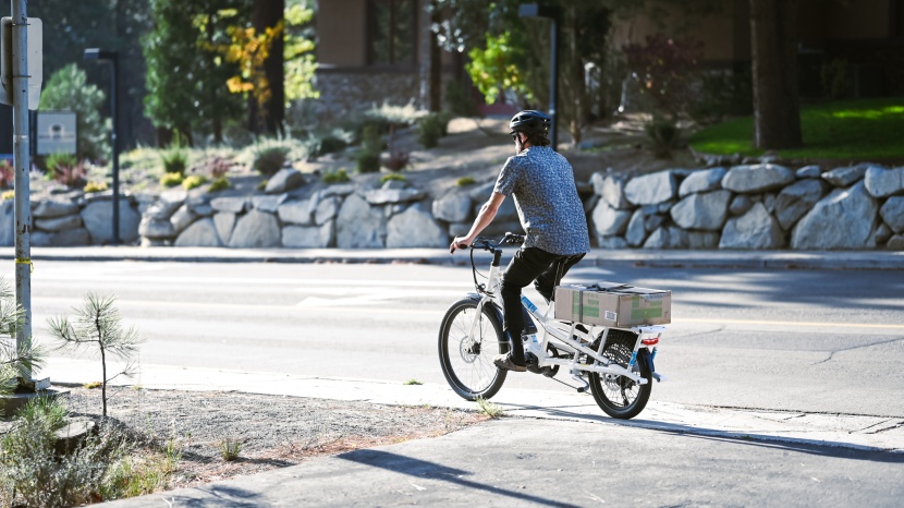 electric bike - testing cargo capacity of the spicy curry.