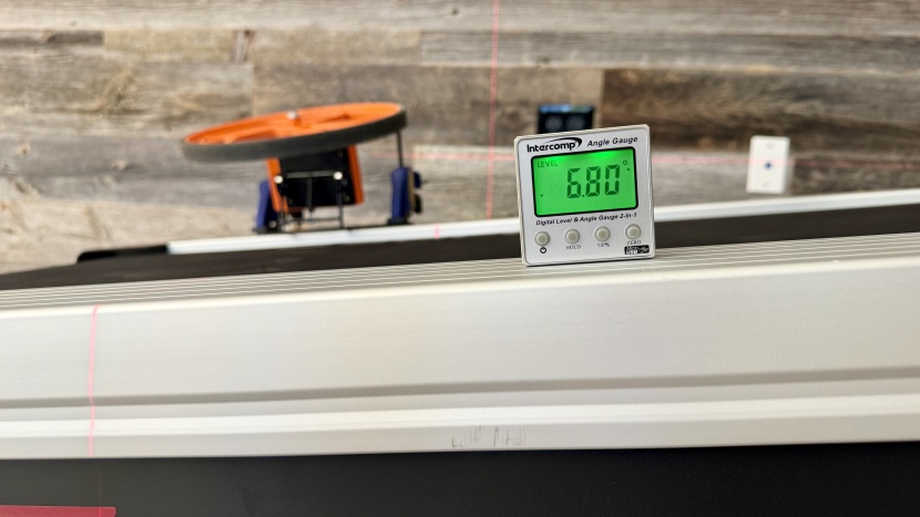 the maximum incline on the f80 is 6.80 degrees which translates to...