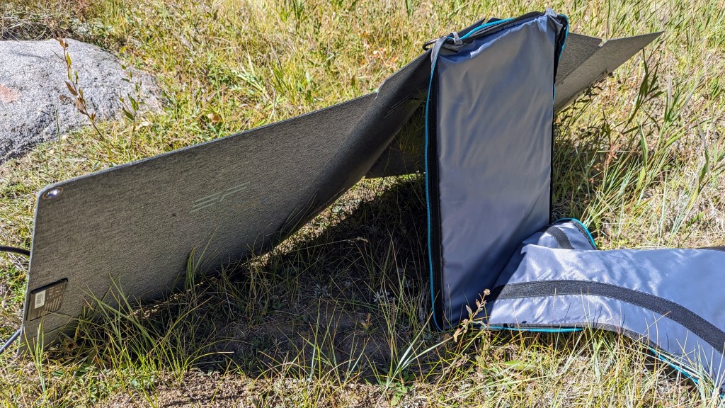 ecoflow 110 - the ecoflow 110's carrying case doubles as a stand to angle the panel.