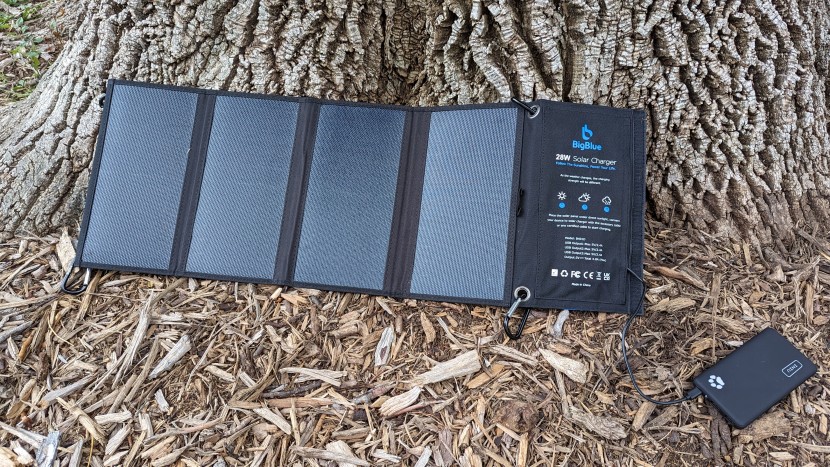 solar power bank - testing under a large tree, in sunny colorado. this is a durable yet...