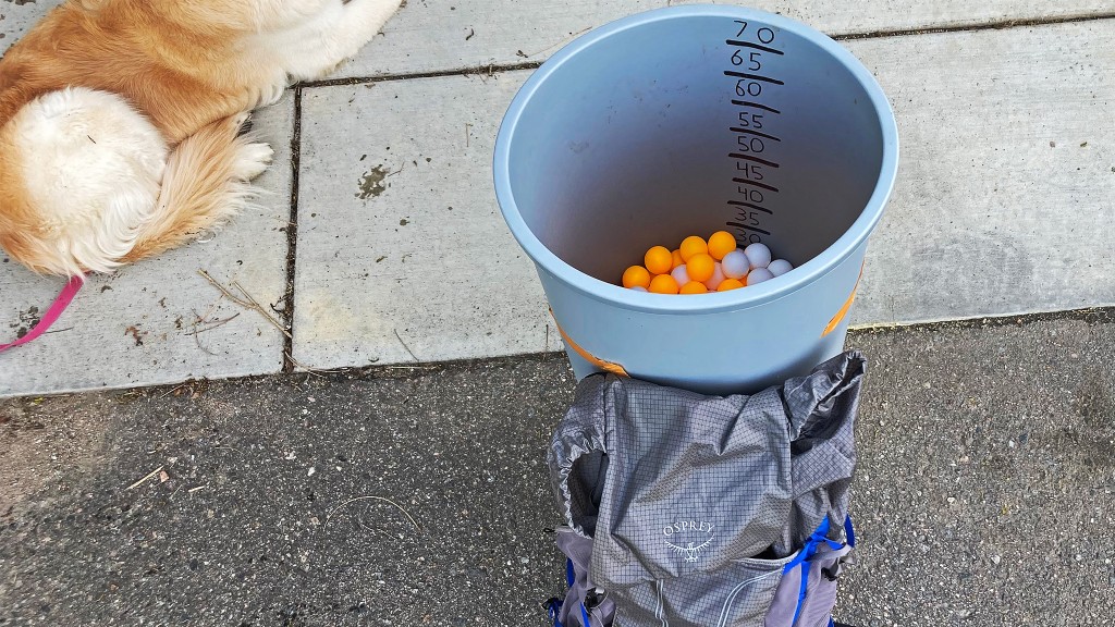 osprey exos pro 55 - the main compartment of the osprey exos pro 55 was measured at...