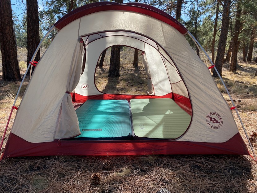 camping mattress - the roamer (left) is a comfortable mat, but it takes up quite a bit...