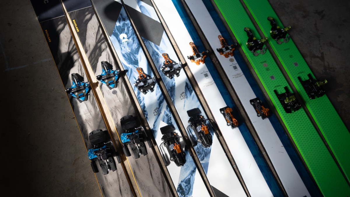 Best Backcountry Skis Review (2023 newly tested skis. From left to right: Atomic Backland 100, Black Diamond Helio 104, Salomon QST Echo 106, Black...)