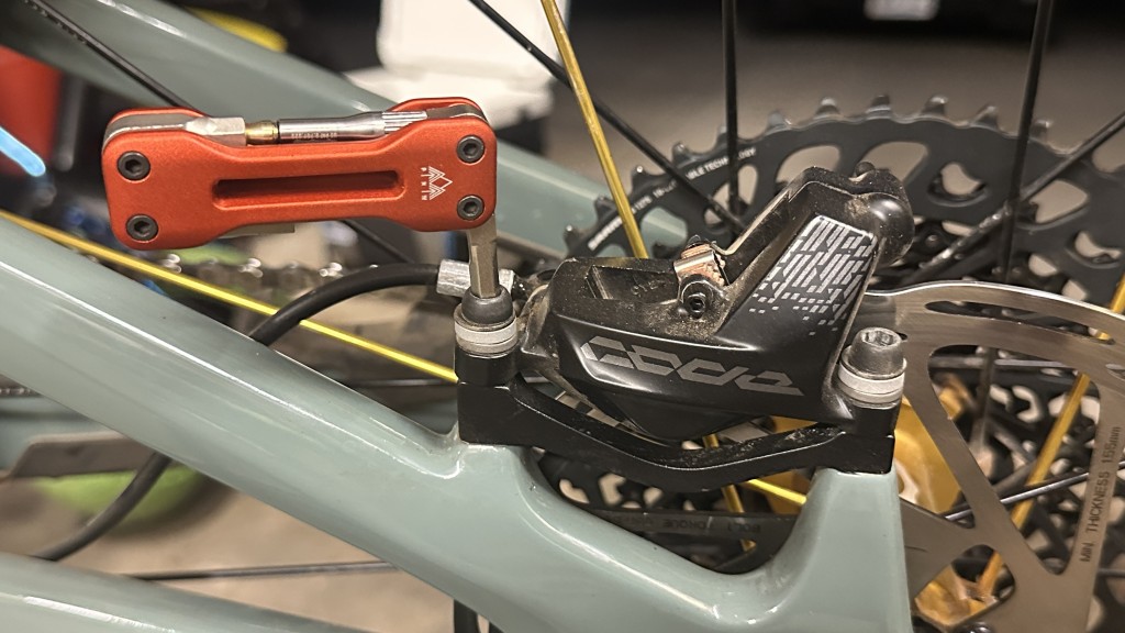 pnw components pebble tool - realigning the caliper after a wheel swap with the surprisingly...