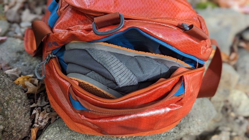 gregory alpaca - dirty shoes or wet clothes? toss them in the dedicated wet gear...