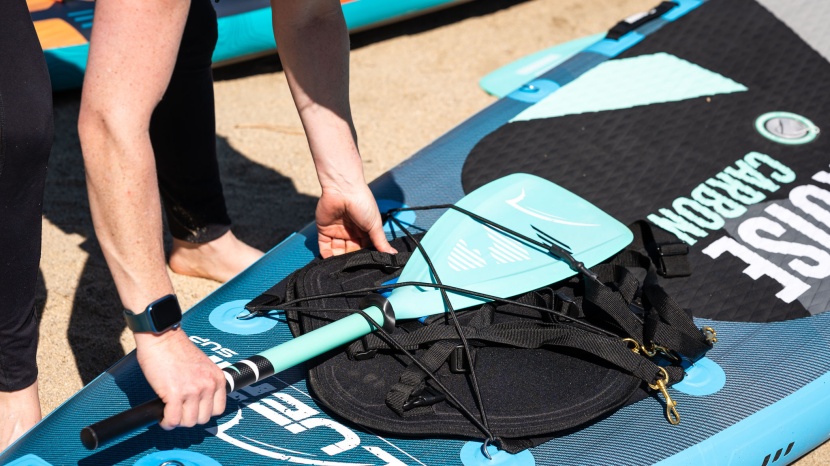 bluefin cruise carbon - the included paddle can convert from sup to kayak.
