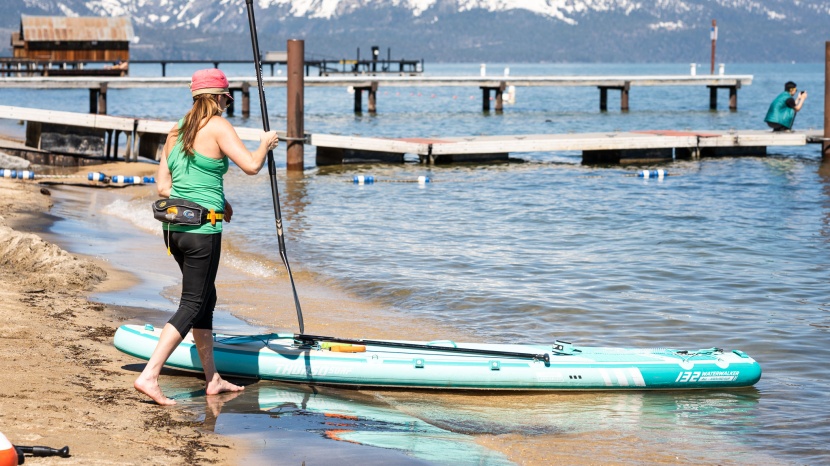 thurso surf waterwalker 132 - pulling the thurso in and out of the water is easily done using the...