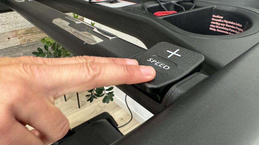 rocker switches make small adjustments of speed and incline...