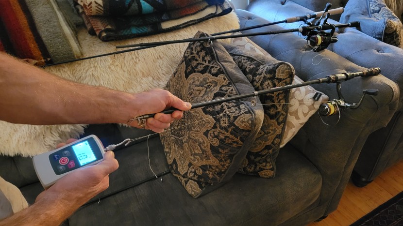 fishing reel - using a force gauge, we tested the drag on each reel to confirm...