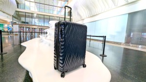 Our Tumi's wavy shell vibed perfectly with the Salt Lake City...