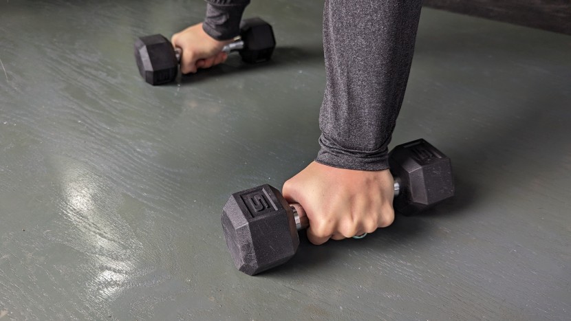 dumbbells - different size heads to the dumbbell may inhibit your range of...