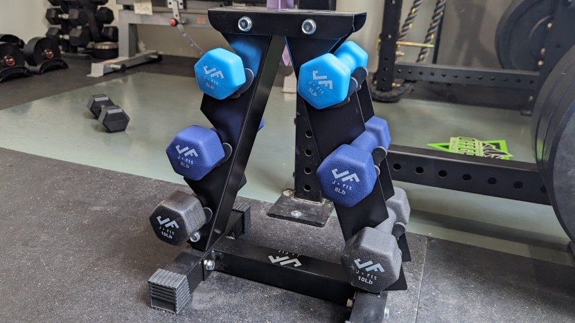 j/fit set with rack - although the weights are not the easiest to read from a distance...