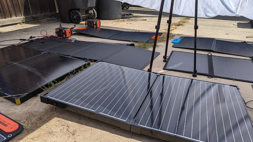 solar charger - larger solar panels can pull more power even in lower light...