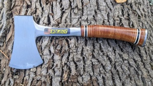 A single piece of steel, wrapped, with lacquered leather, the...