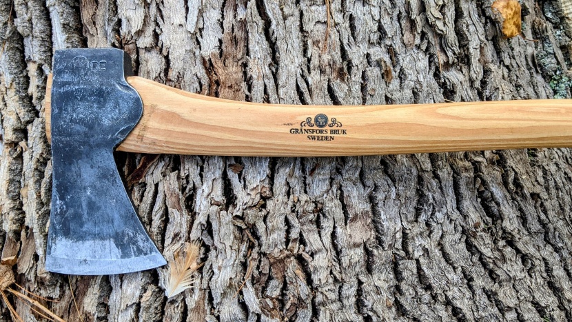 the sharp hand-forged edge on the gransfors bruks small forest is...