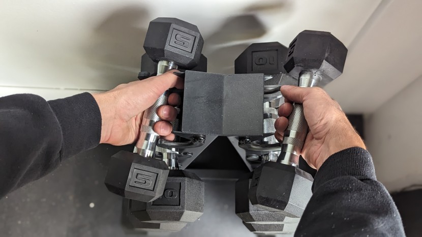 cap coated hex set with rack - the small footprint of the cap set&#039;s rack and dumbbells is great for...