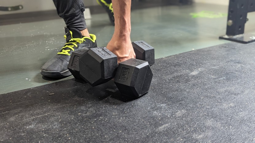 amazon basics rubber encased hex - if you store your weights in a different area than where you work...