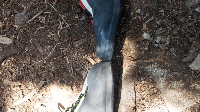 toe height of the bd aspect pro (top) vs. la sportiva tc pro (bottom).