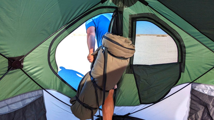 alps outdoorz redwood - breaking camp with our redwood in tow. despite its size, it&#039;s pretty...