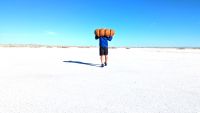 Headed for nowhere on Utah's Bonneville Salt Flats.