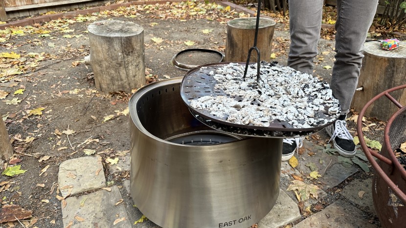 fire pit - east oak&#039;s ash pan design is easy and quick to clean.