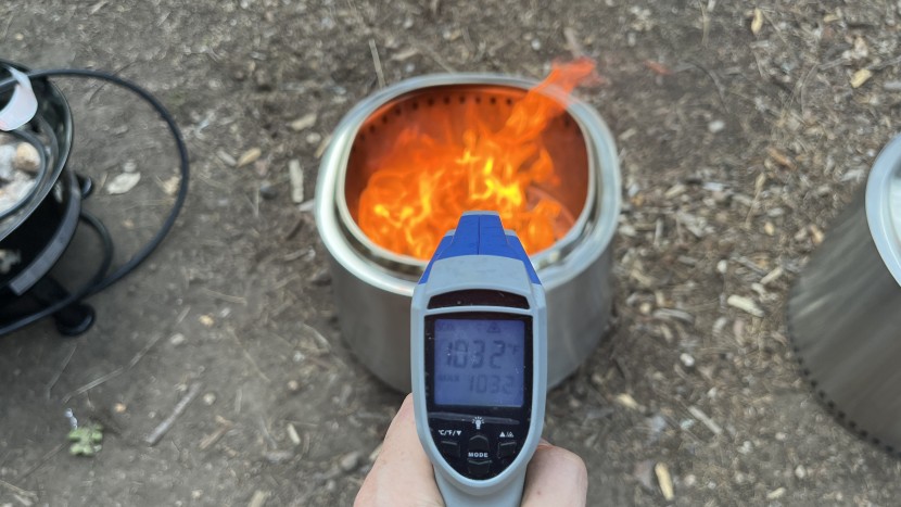 fire pit - infrared temperature reading to find heat output.