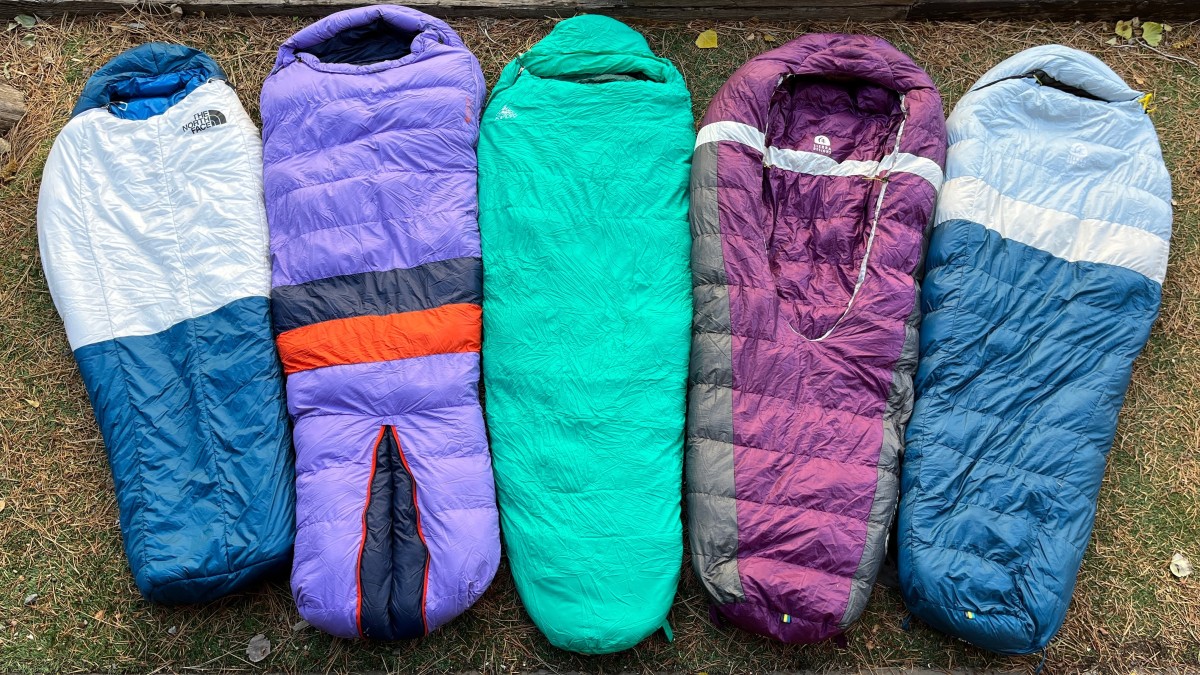 Best Sleeping Bag Women Review (The most recent additions to our women's sleeping bag lineup. From left to right, The Cat's Meow, Teton, Cosmic Ultra...)