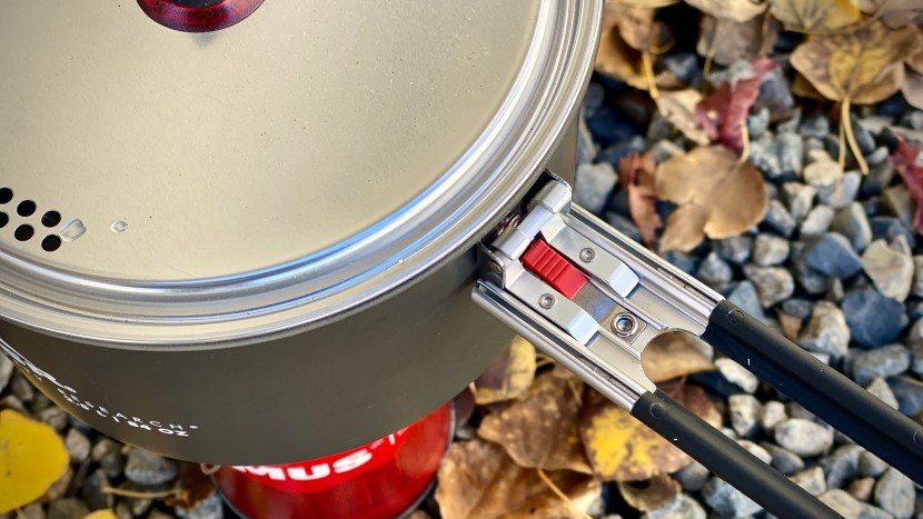 camping cookware - the msr fusion ceramic 2-pot set handle is very easy to use and is...