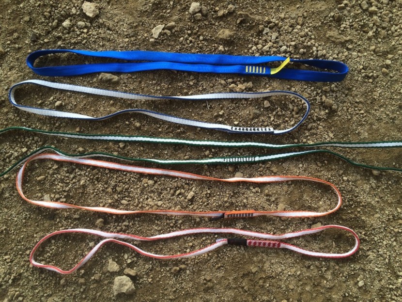 metolius open loop sling - the metolius open loop (middle) is one of the wider dyneema slings...