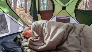 Hoping we don't have to wake up. We hated to leave this bag in the...