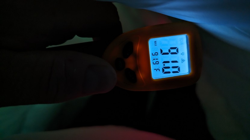 checking the interior temperature of the kelty catena.