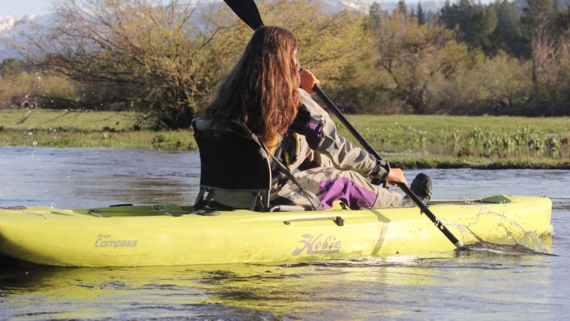 hobie mirage compass - the kickback pedal system did not interfere with our paddling...