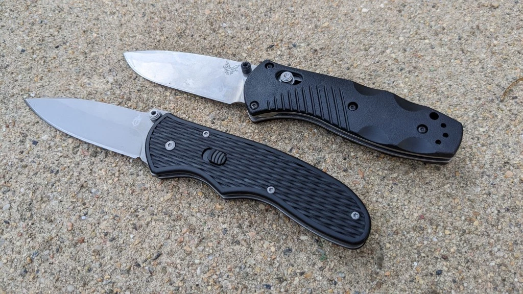 pocket knife - side-by-side of the benchmade mini barrage and the gerber fast draw...
