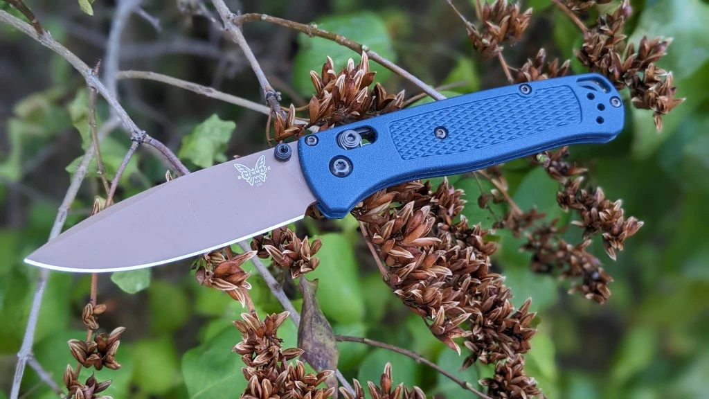 pocket knife - the benchmade 535 bugout has a classic blade shape: a drop-point...