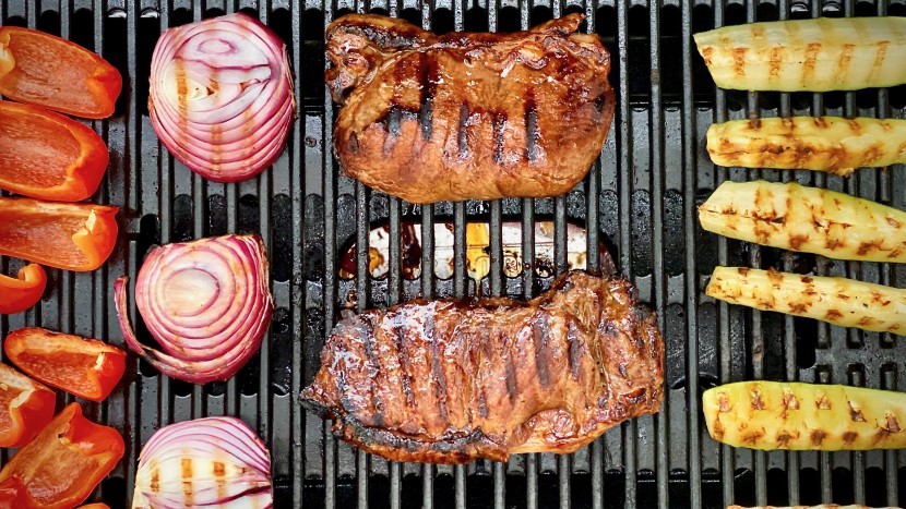 weber traveler - the porcelain-enameled cast iron made a fantastic cooking surface...