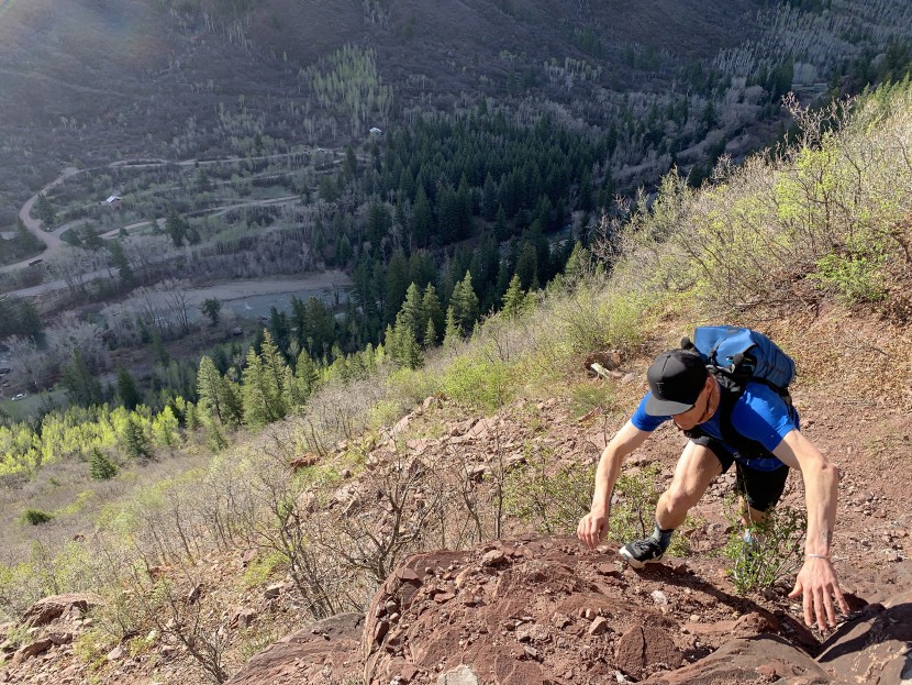 running shirt - on this big day out, we wore the bd rhythm tee backcountry skiing...