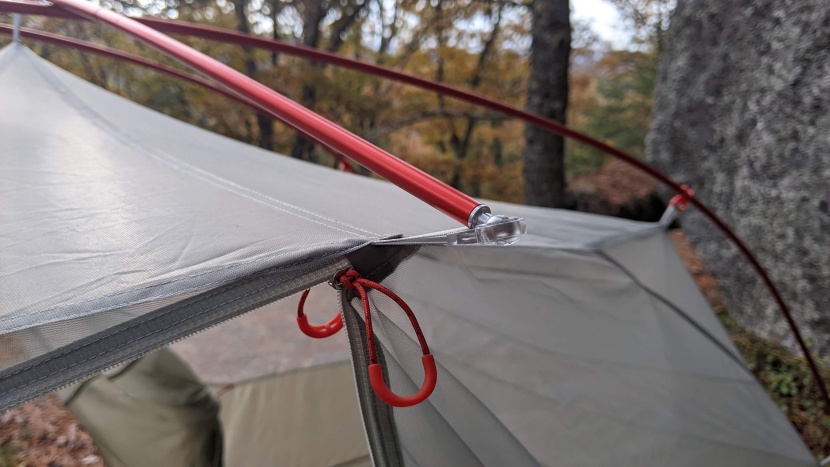 a loop in the webbing helps you pull the copper spur out to hook...