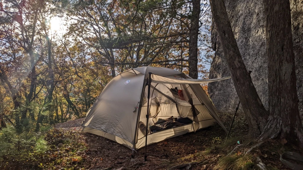 Big Agnes Copper Spur UL2 tent setup showing spacious interior and dual doors
