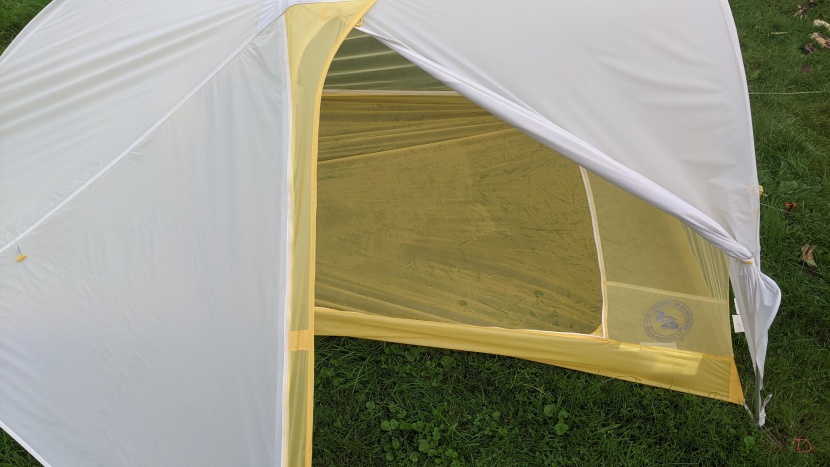 big agnes tiger wall ul2 - though you can see the moisture of the wet grass below, the thin...
