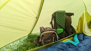 Two vestibules give you enough space to store your pack and boots.