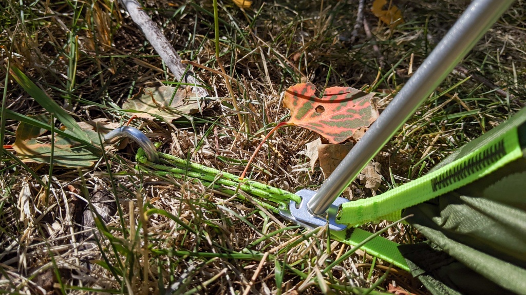 nemo aurora 2 - two metal taps attach the tent and footprint to the poles. the...