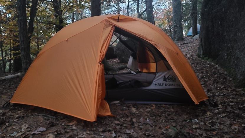 rei co-op half dome sl 2+ - two stakes create the structure for each vestibule, providing a...