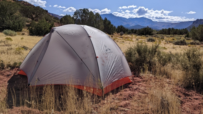 backpacking tent - the slingfin portal provides internal guylines and two external...