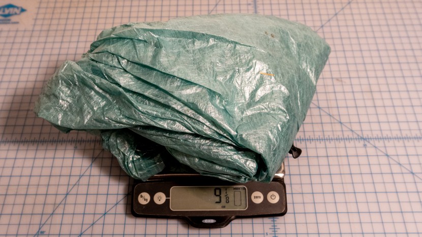 hyperlite mountain gear flat tarp - seventy-four square feet of fabric (with tie downs!) comes in at...