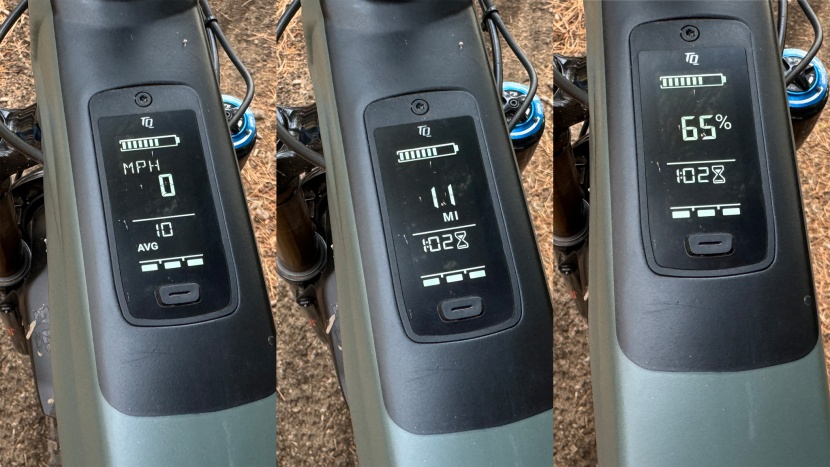 these screens show speed / average speed, remaining mileage / time...