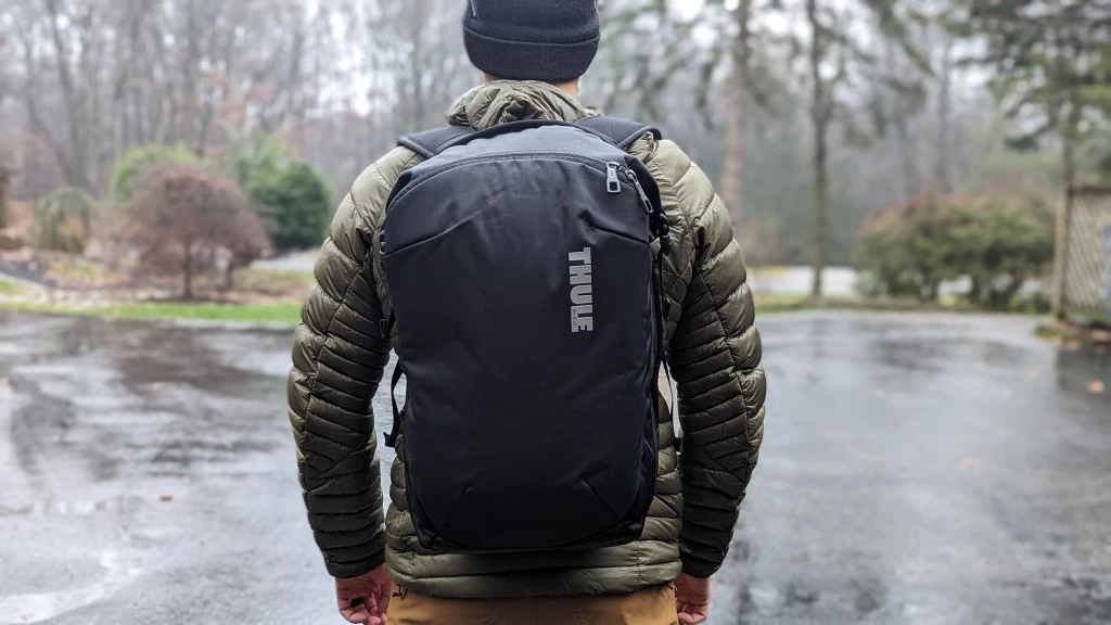 travel backpack - the bottom of the thule tapers inward slightly, making it...