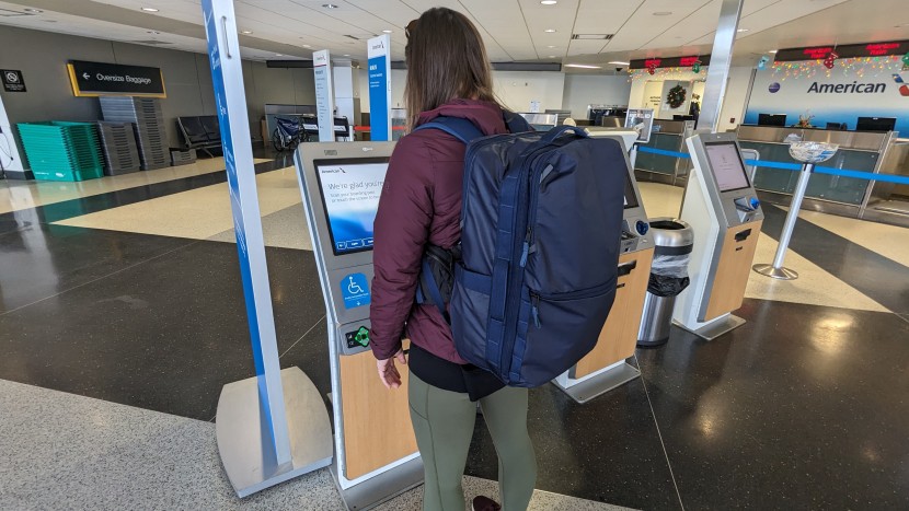 the north face base camp voyager - the voyager is easy to access all the pockets and easy to live out of.