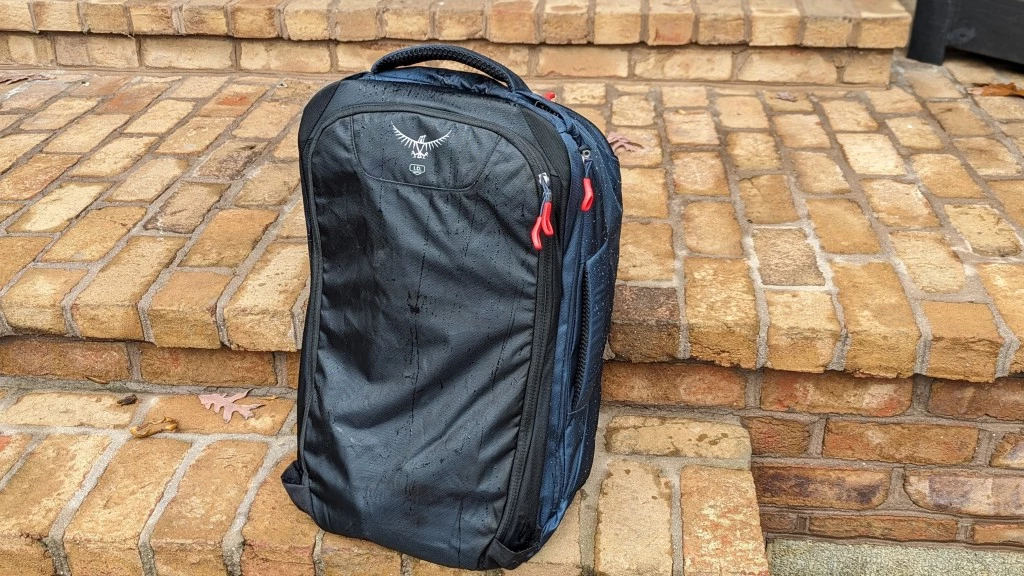 osprey farpoint 40 travel backpack review - zipping away the harness system turns the farpoint into a compact...