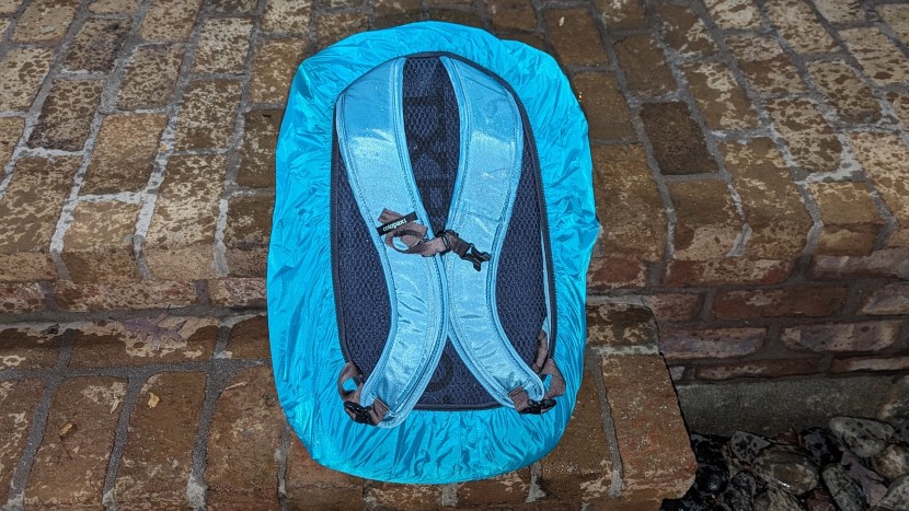 travel backpack - the addition of a rainfly helps keep your contents dry when caught...